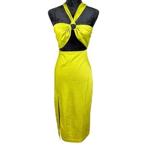 Meshki Lime Green Halter Dress